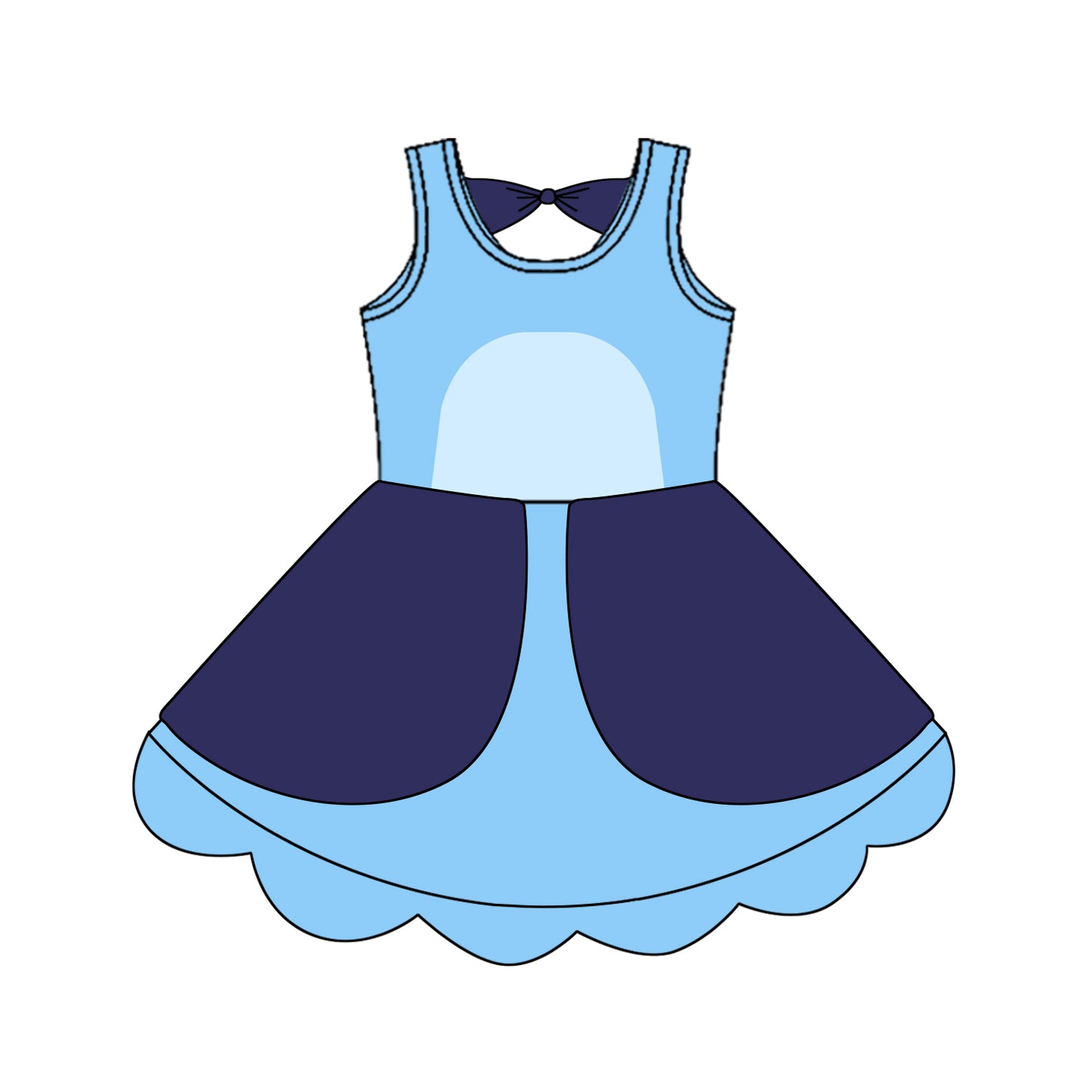 Preorder GSD2515 Bluey blue sleeveless dress Girls Boutique Summer clothes  202504