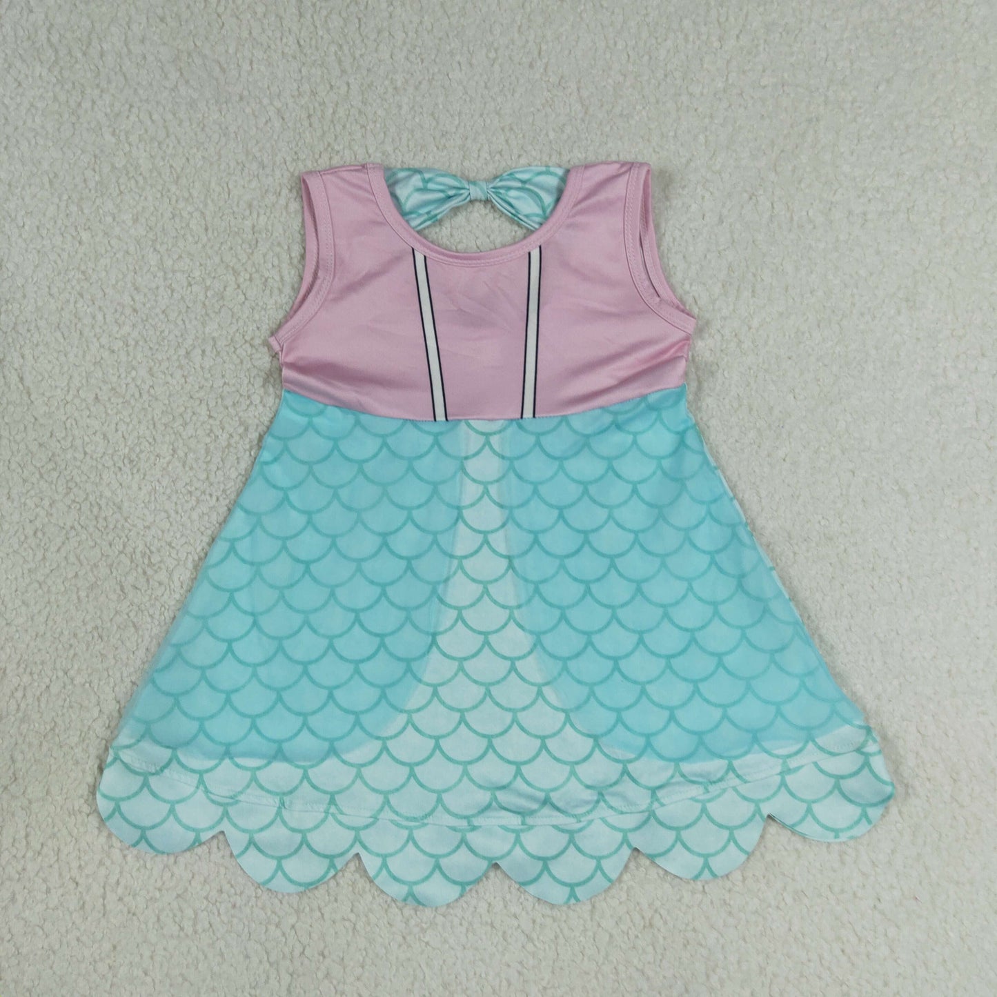 GSD2516 Mermaid Scale Pattern Blue Purple Sleeveless Dresses for Girls 202607 RTS