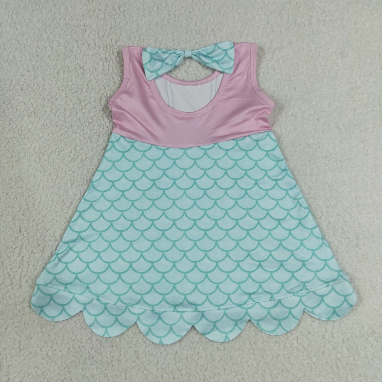 GSD2516 Mermaid Scale Pattern Blue Purple Sleeveless Dresses for Girls 202607 RTS