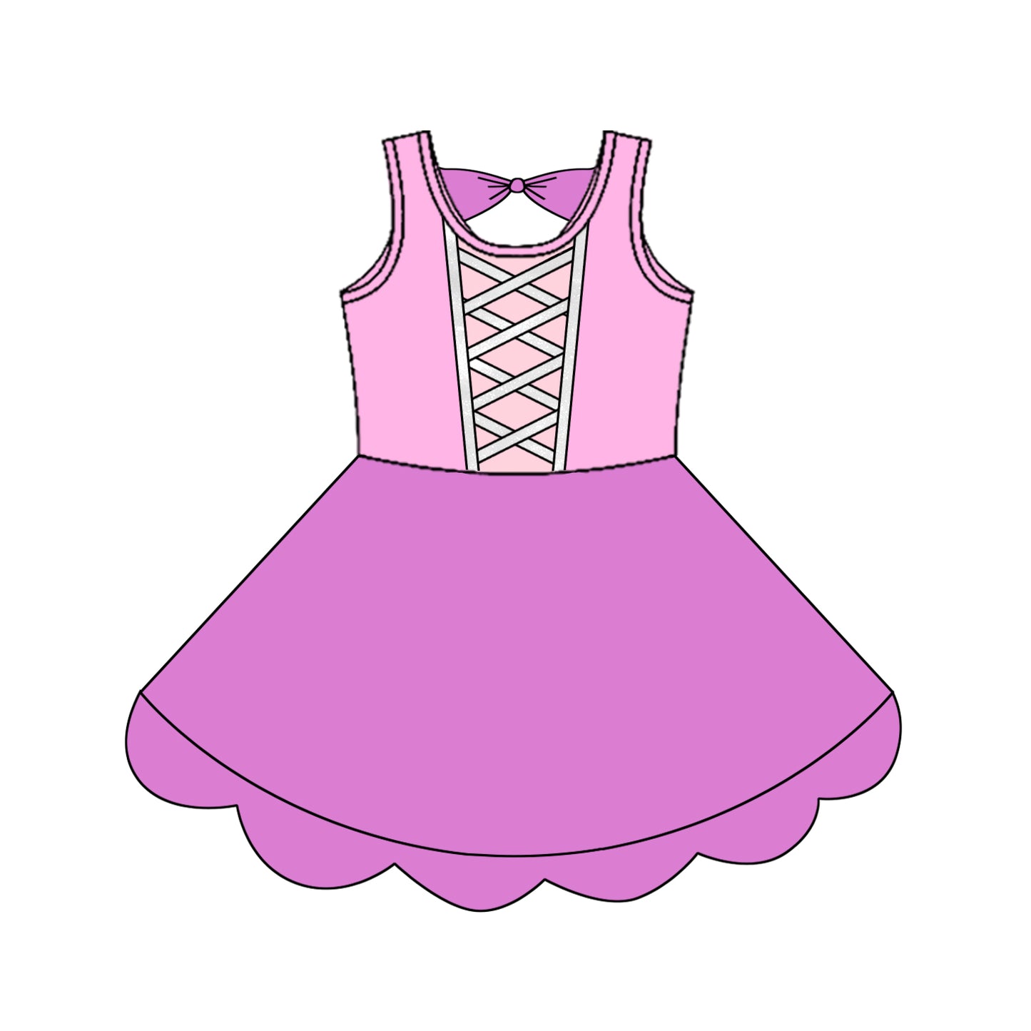 Preorder GSD2518 pink purple sleeveless dress Girls Boutique Summer clothes  202504