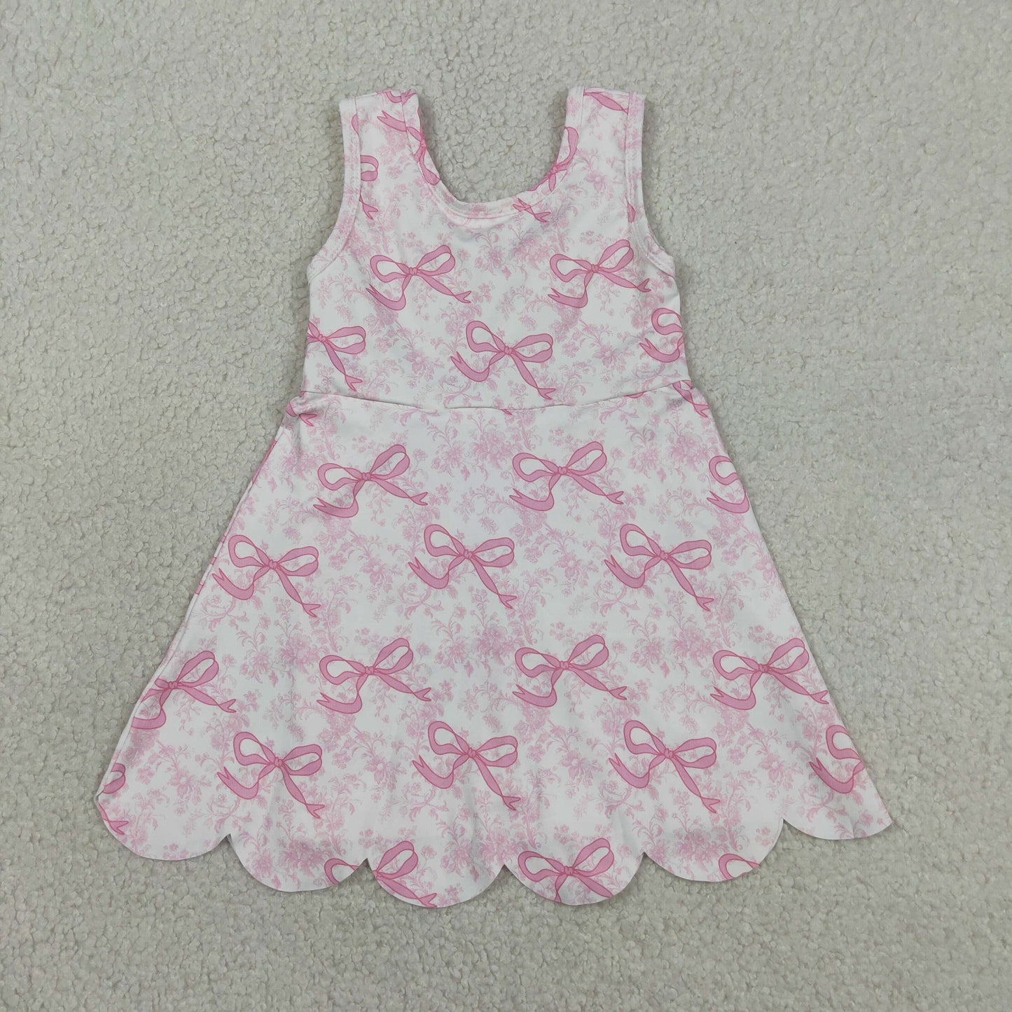 GSD2572 Flower Bows Pink Sweeter Girl Boutique Yoga Dress 202604 RTS