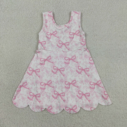 GSD2572 Flower Bows Pink Sweeter Girl Boutique Yoga Dress 202604 RTS