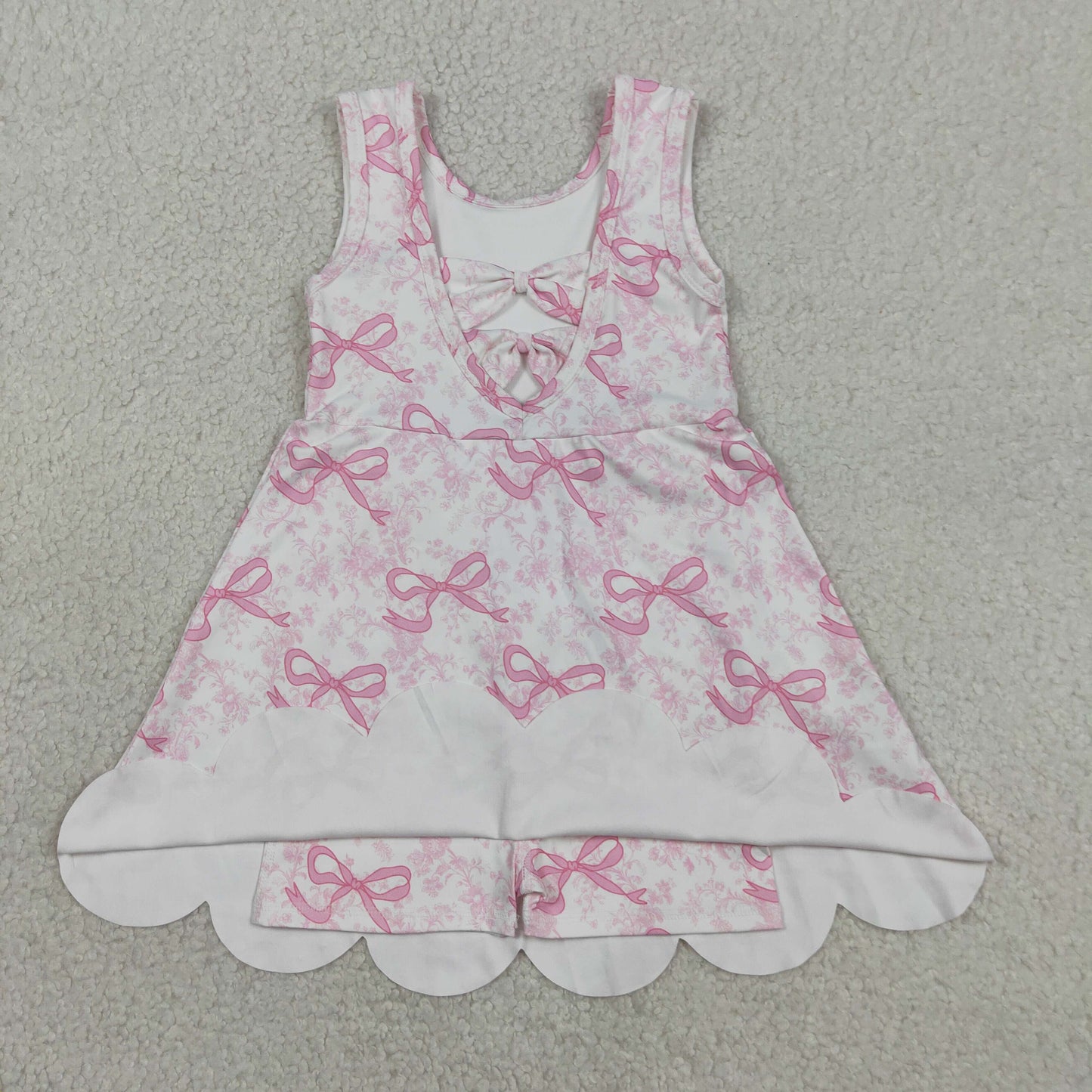 GSD2572 Flower Bows Pink Sweeter Girl Boutique Yoga Dress 202604 RTS