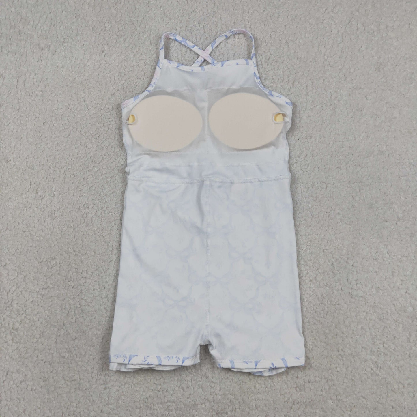 New GSD2580 Pink Flower Blue Bows Ruffle Halter Yoga Dresses for Girls 202604 RTS