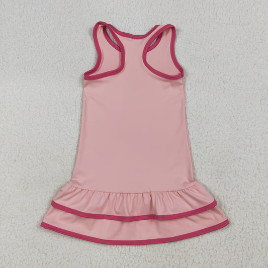 GSD2630 Girls Yoga Clothing Pink Sleeveless Dresses 202507 RTS