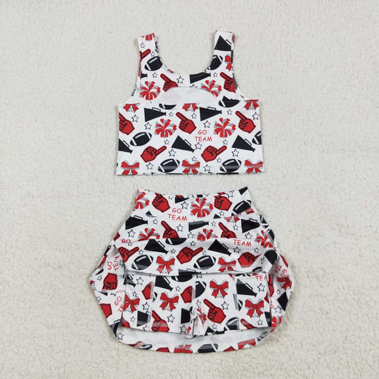 GSD2693 Girls Yoga Sets Go Team Sleeveless Skirts 202507 RTS