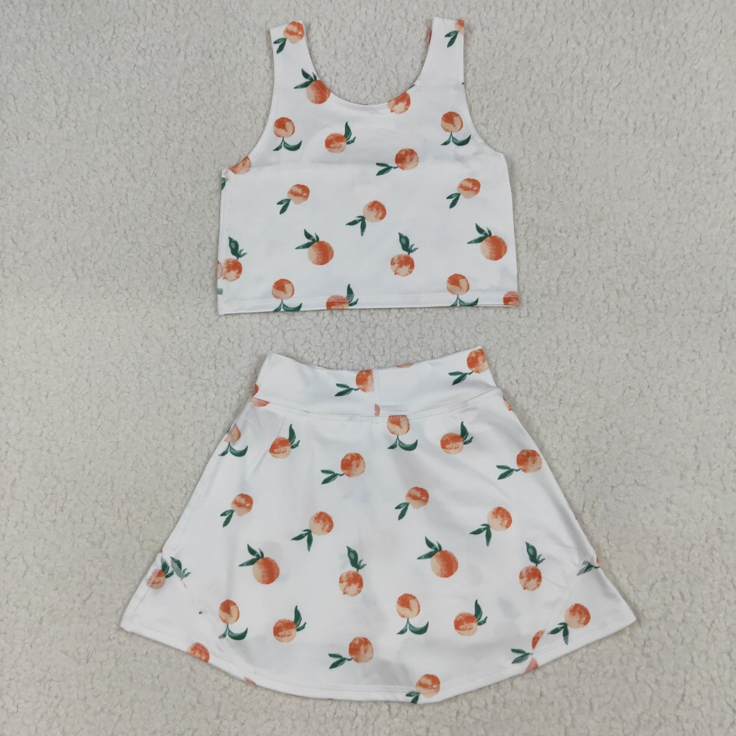 GSD0993 改--GSD2738 Peach fruit sleeveless pantsuit colourful girls clothing sets