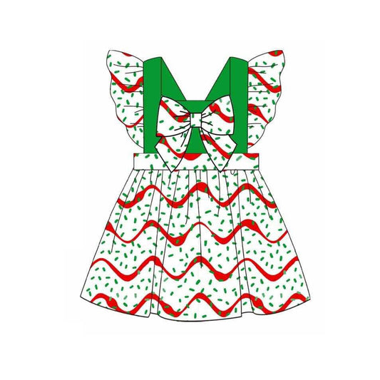 MOQ 8 Preorder GSD2809 Christmas Fly Sleeve Dresses for Girls  202509