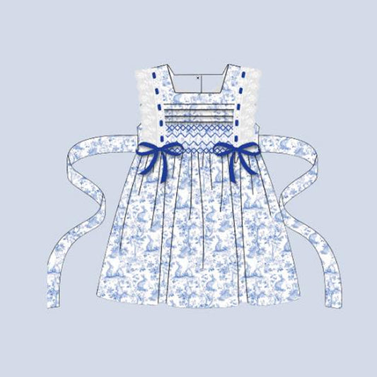 MOQ 8 Preorder GSD2810 Easter Bunny Sleeveless Dresses for Girls  202509