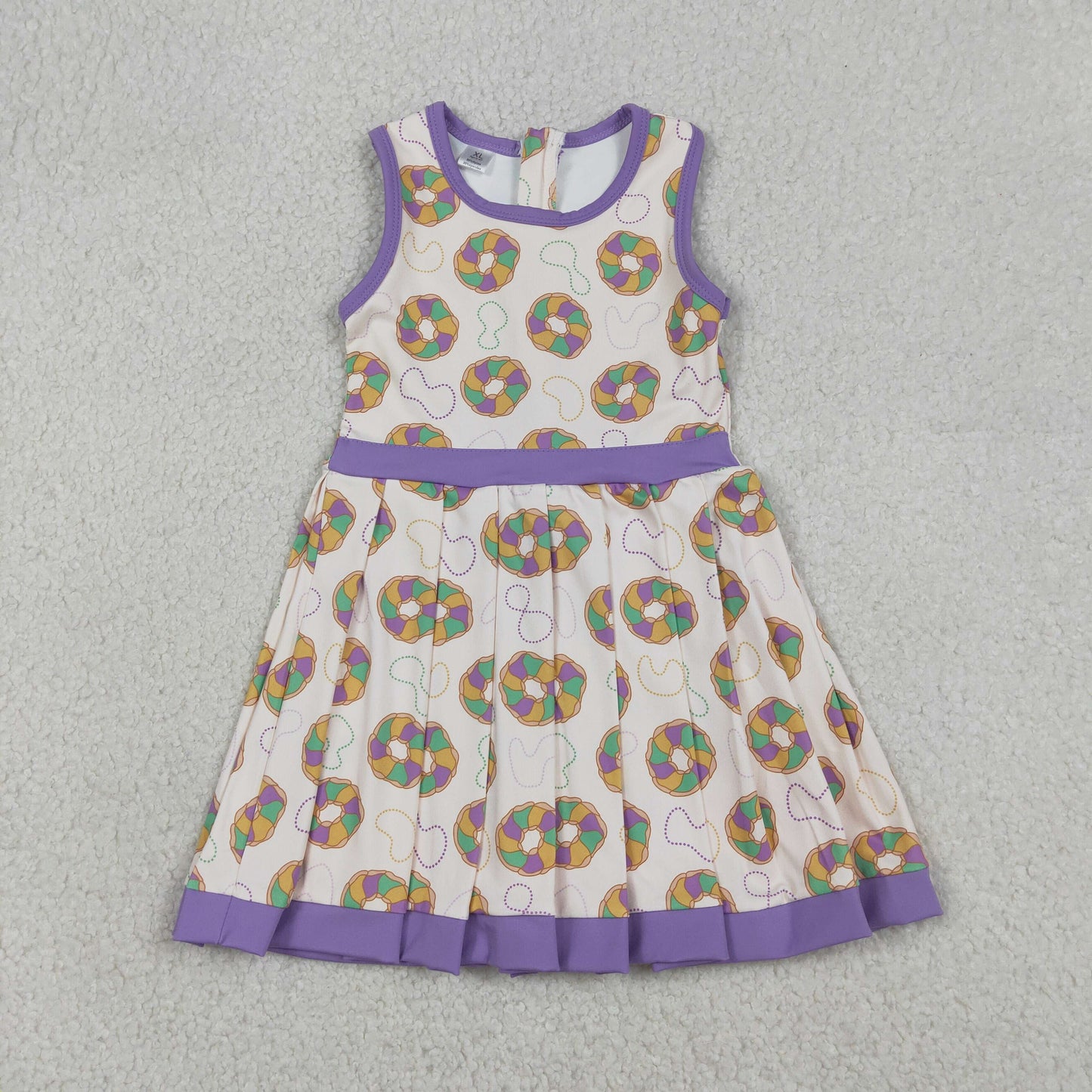 GSD2867 Mardi Gras Donut Purple Yoga Sleeveless Dresses for Girls 202512 RTS