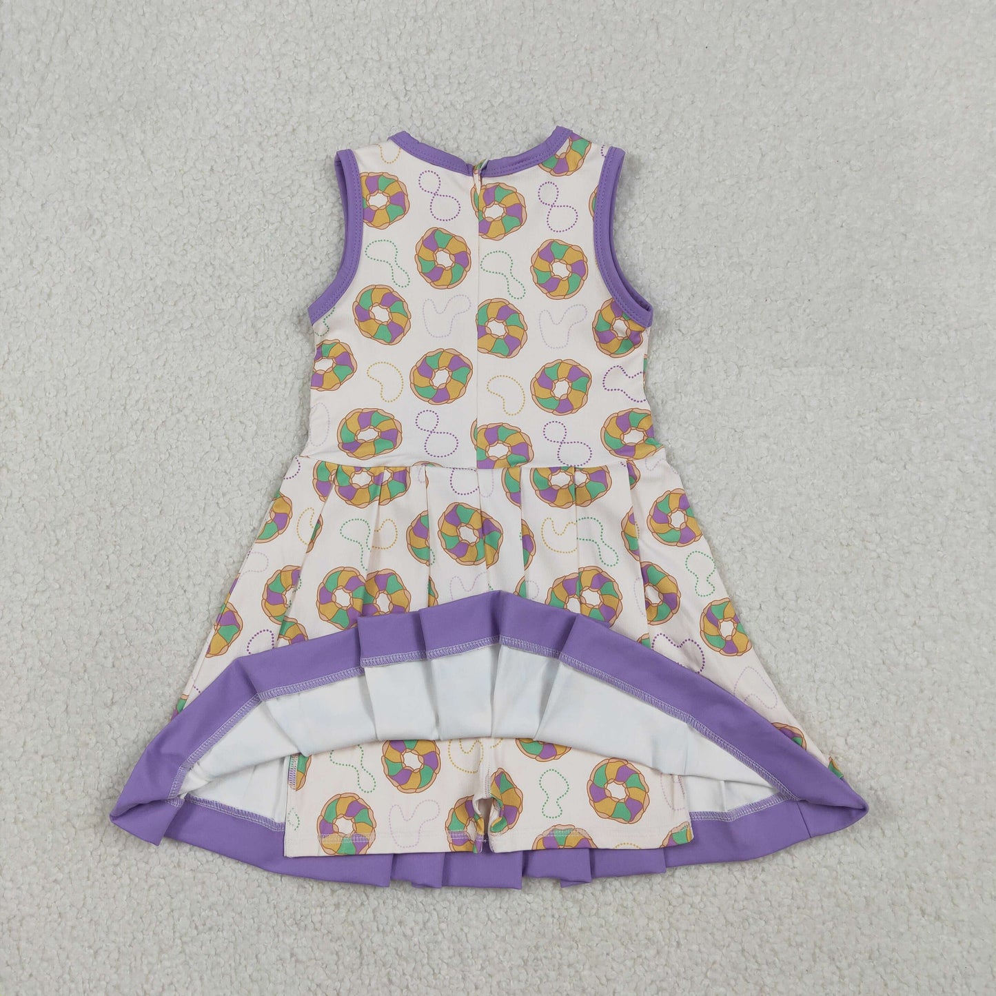GSD2867 Mardi Gras Donut Purple Yoga Sleeveless Dresses for Girls 202512 RTS
