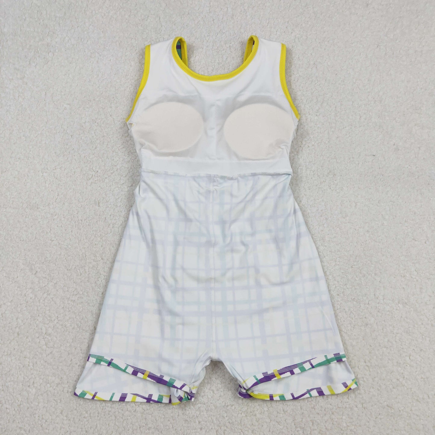 GSD2945 Mardi Gras Colored Stripe Plaid Yoga Sleeveless Dresses for Girls 202512 RTS