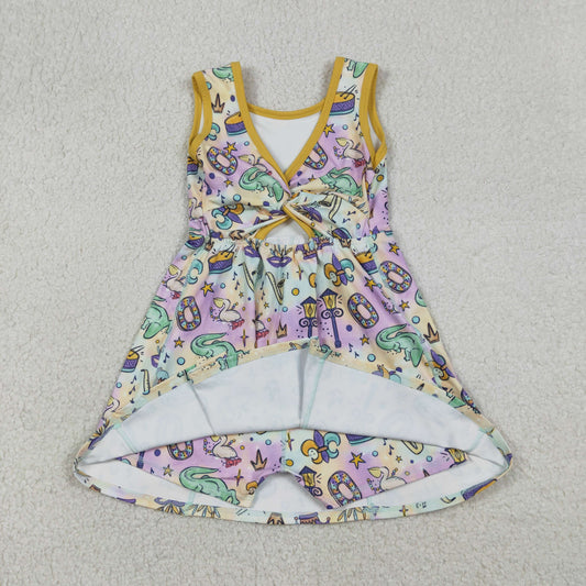 GSD2949 Mardi Gras Crocodile Mask Colorful Yoga Sleeveless Dresses for Girls 202512 RTS