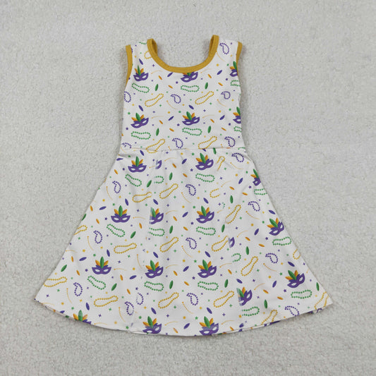 GSD2951 Mardi Gras Mask Necklace Yoga Sleeveless Dresses for Girls 202512 RTS