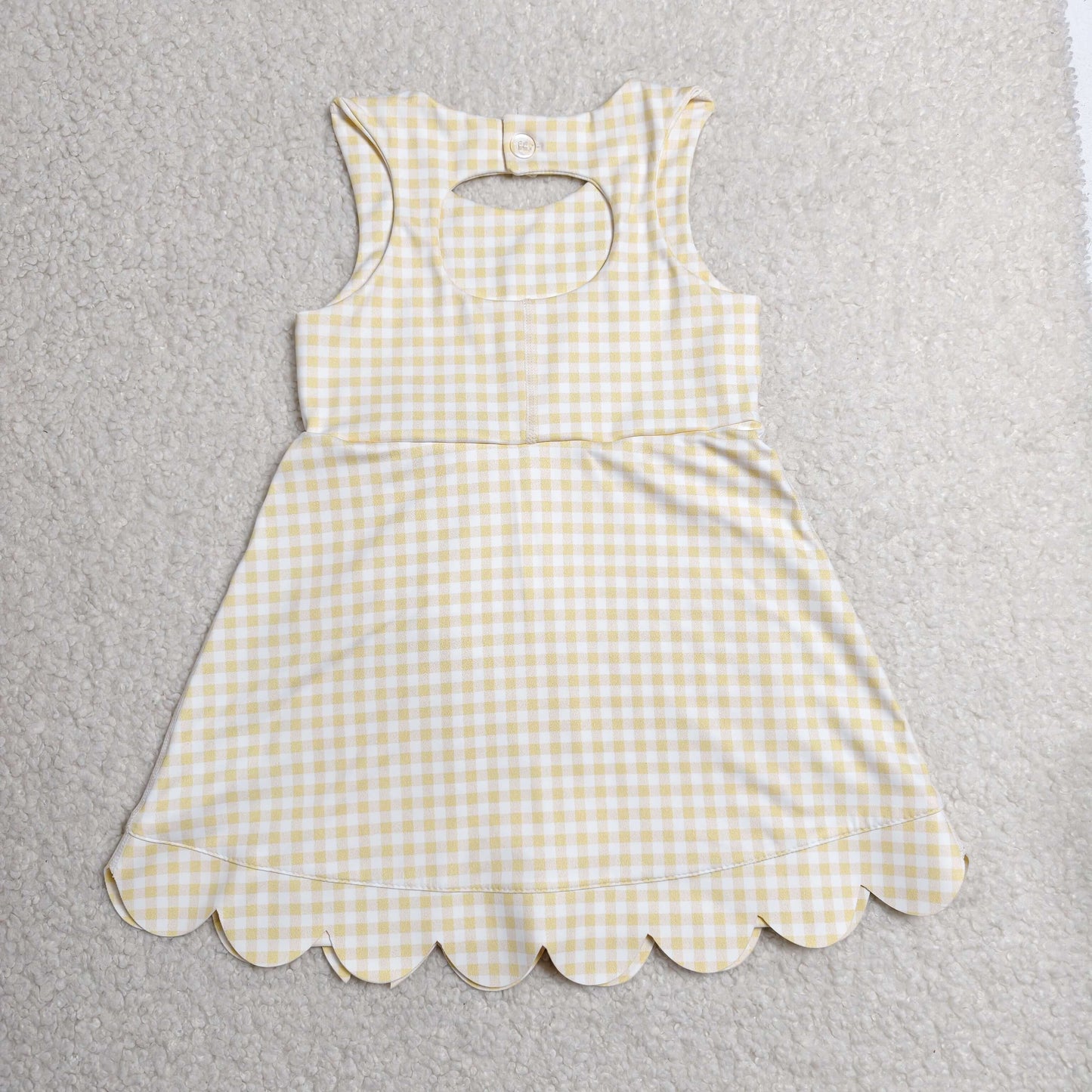 GSD3027 Bows Yellow Plaid Yoga Sleeveless Dresses for Girls 202606 RTS