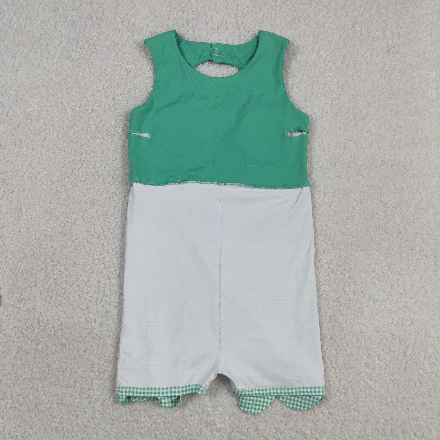 GSD3029 Green Plaid Bows Yoga Sleeveless Dresses for Girls 202605 RTS