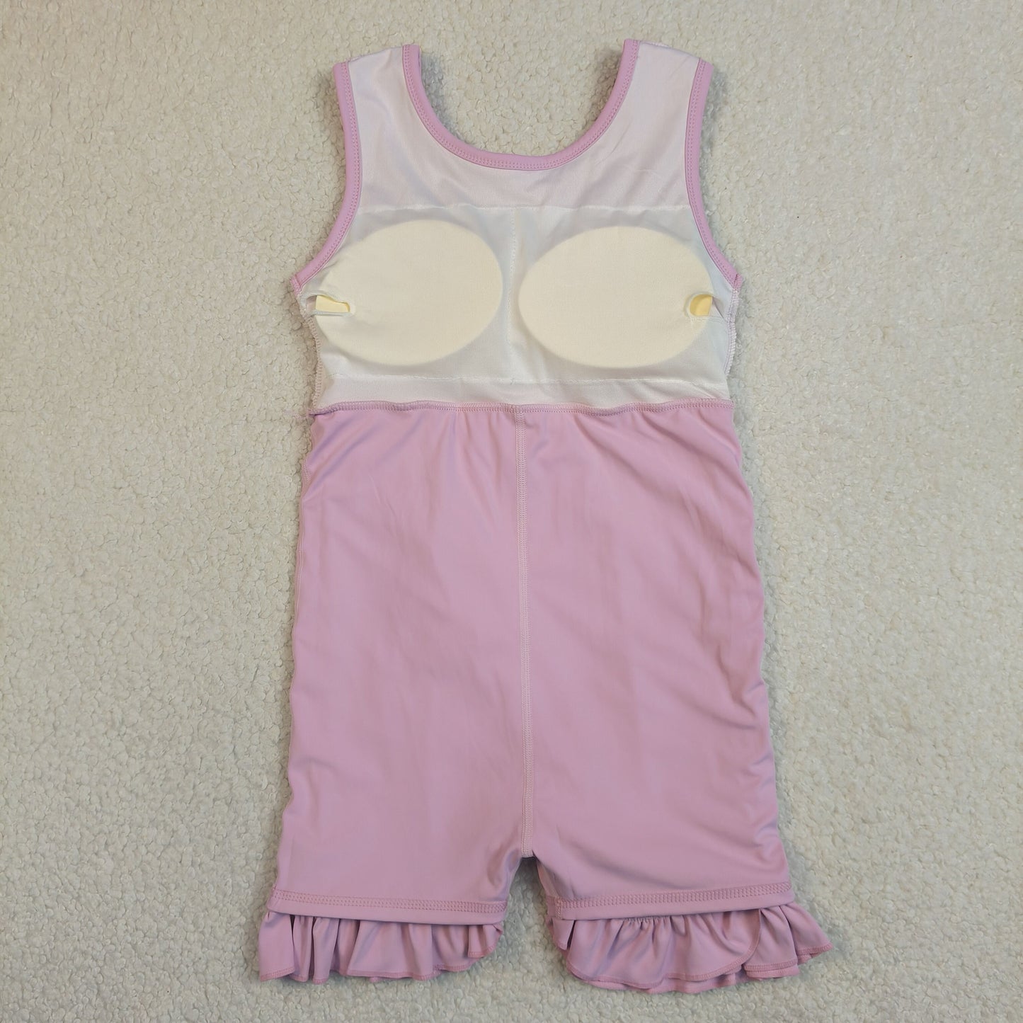 GSD3034 Solid Pink Ruffle Yoga Sleeveless Dresses for Girls 202604 RTS