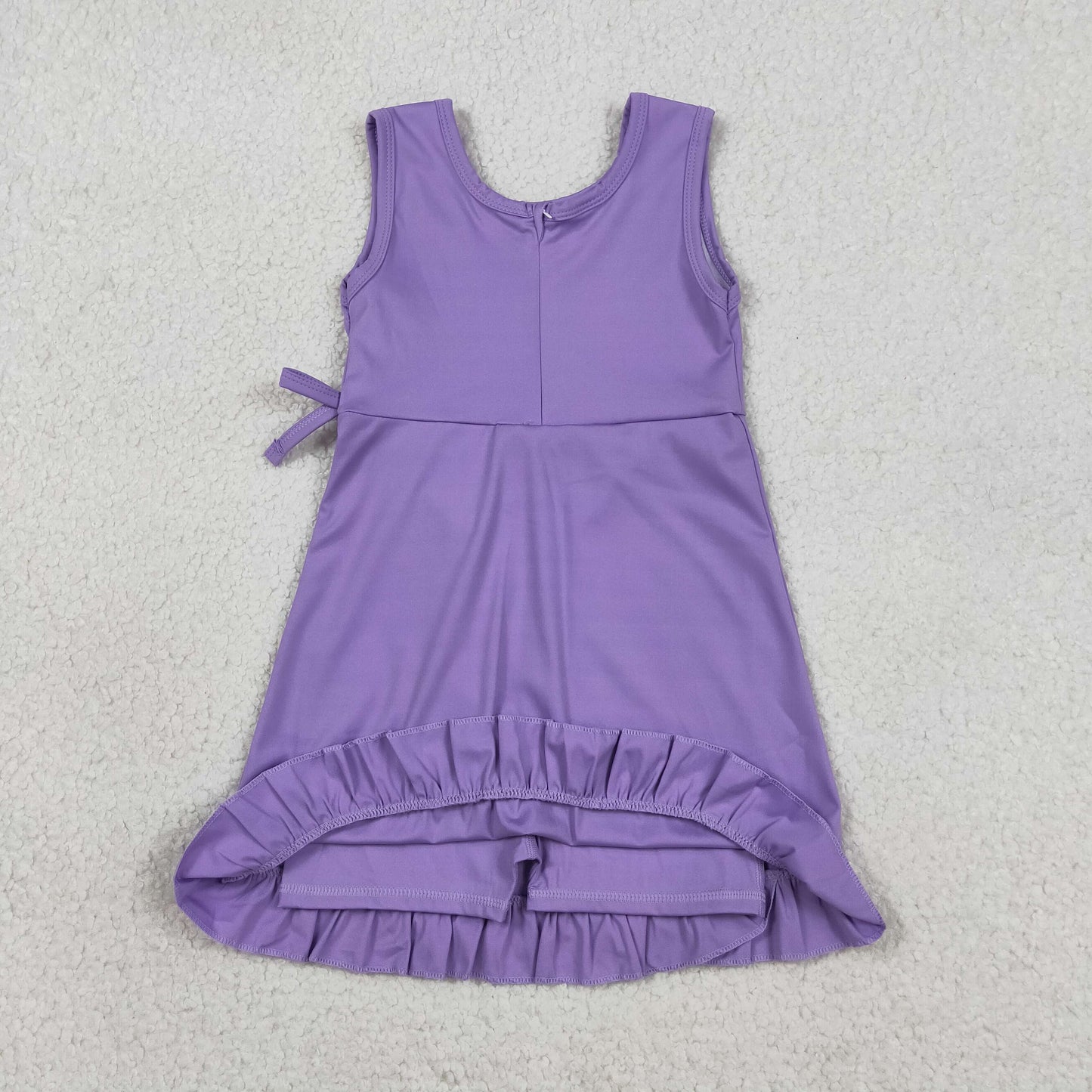 New GSD3036 Solid Purple Ruffle Yoga Sleeveless Dresses for Girls 202604 RTS