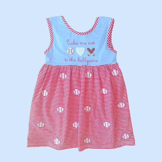 MOQ 5 PCS Preorder GSD3237 Baseball Team Sleeveless Dresses for Girls 202511