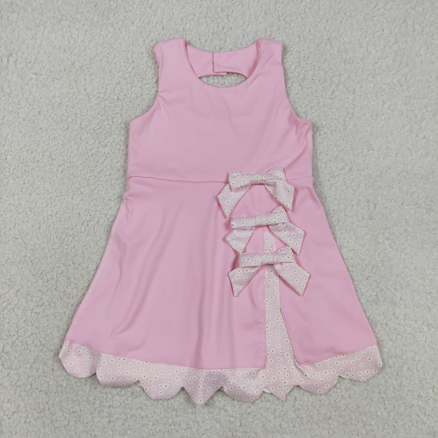 GSD3315 Bows Pink Sleeveless Yoga Dresses for Girls 202604 RTS