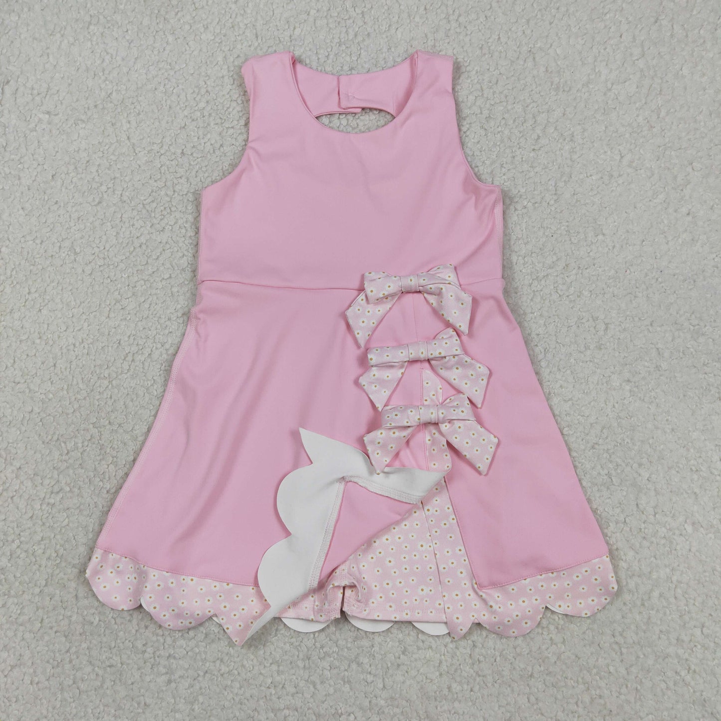 GSD3315 Bows Pink Sleeveless Yoga Dresses for Girls 202604 RTS