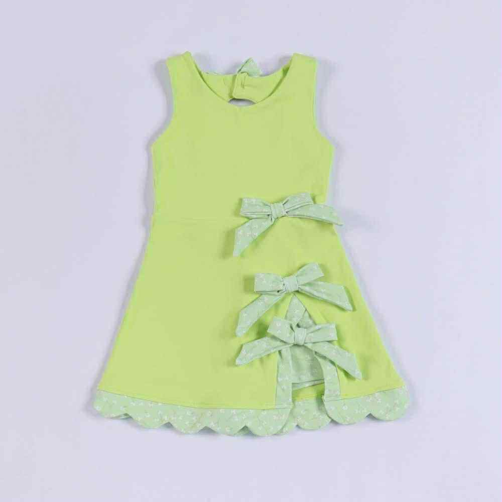 MOQ 5 PCS preorder GSD3316 Bows Light Green Sleeveless Yoga Dresses for Girls 202511