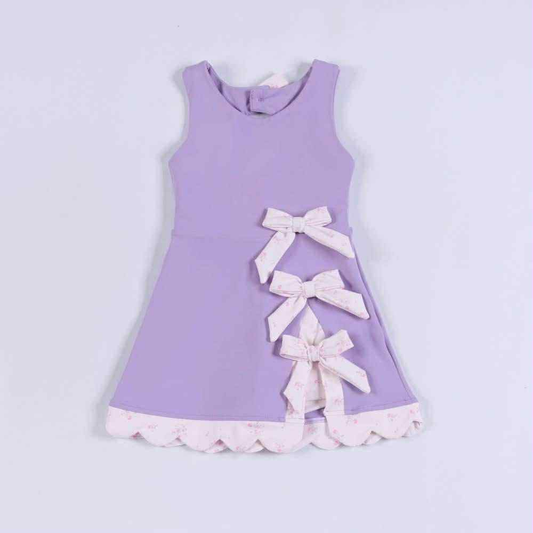MOQ 5 PCS preorder GSD3317 Bows Purple Sleeveless Yoga Dresses for Girls 202511