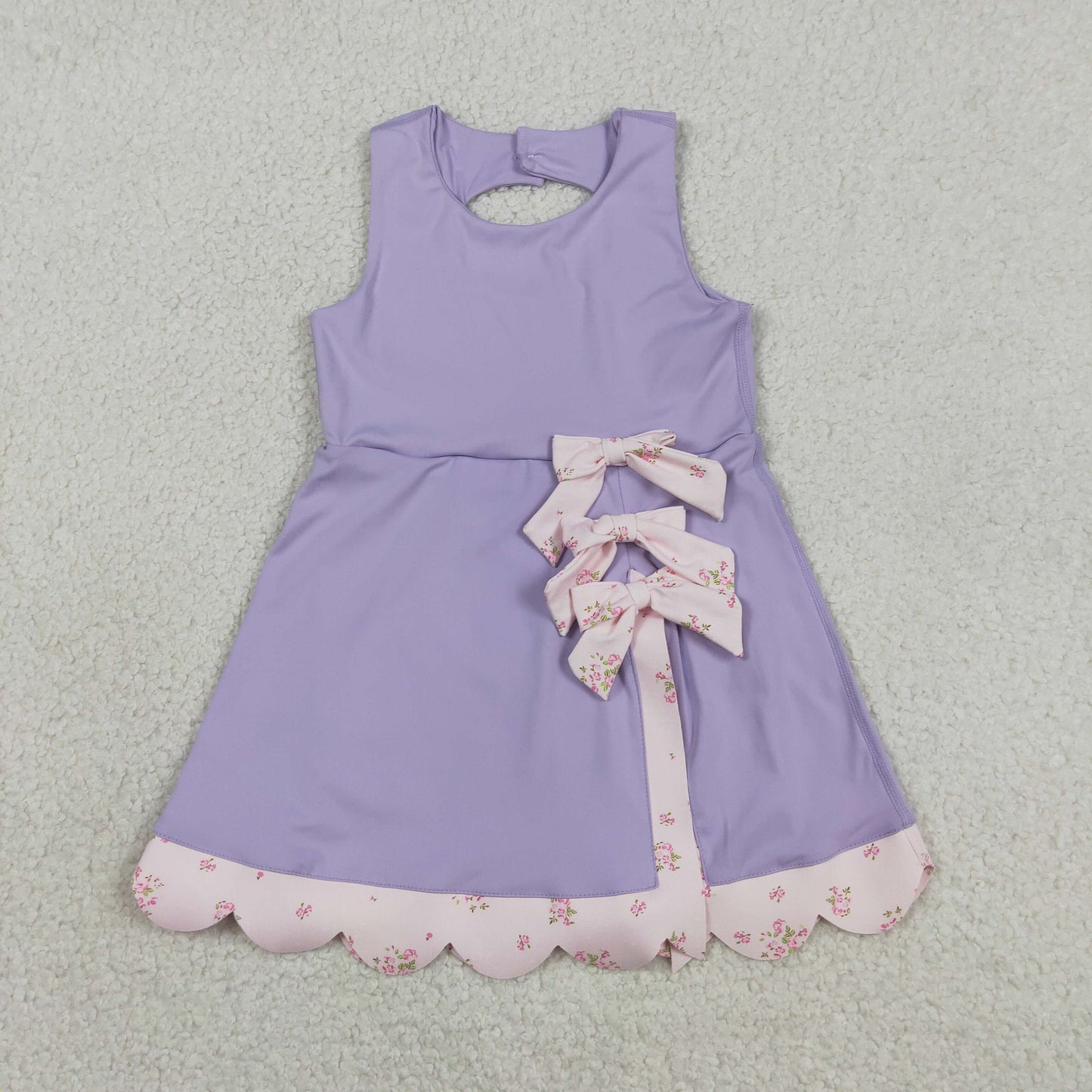 GSD3317 Bows Purple Sleeveless Yoga Dresses for Girls 202604 RTS