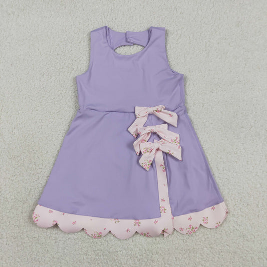 GSD3317 Bows Purple Sleeveless Yoga Dresses for Girls 202604 RTS