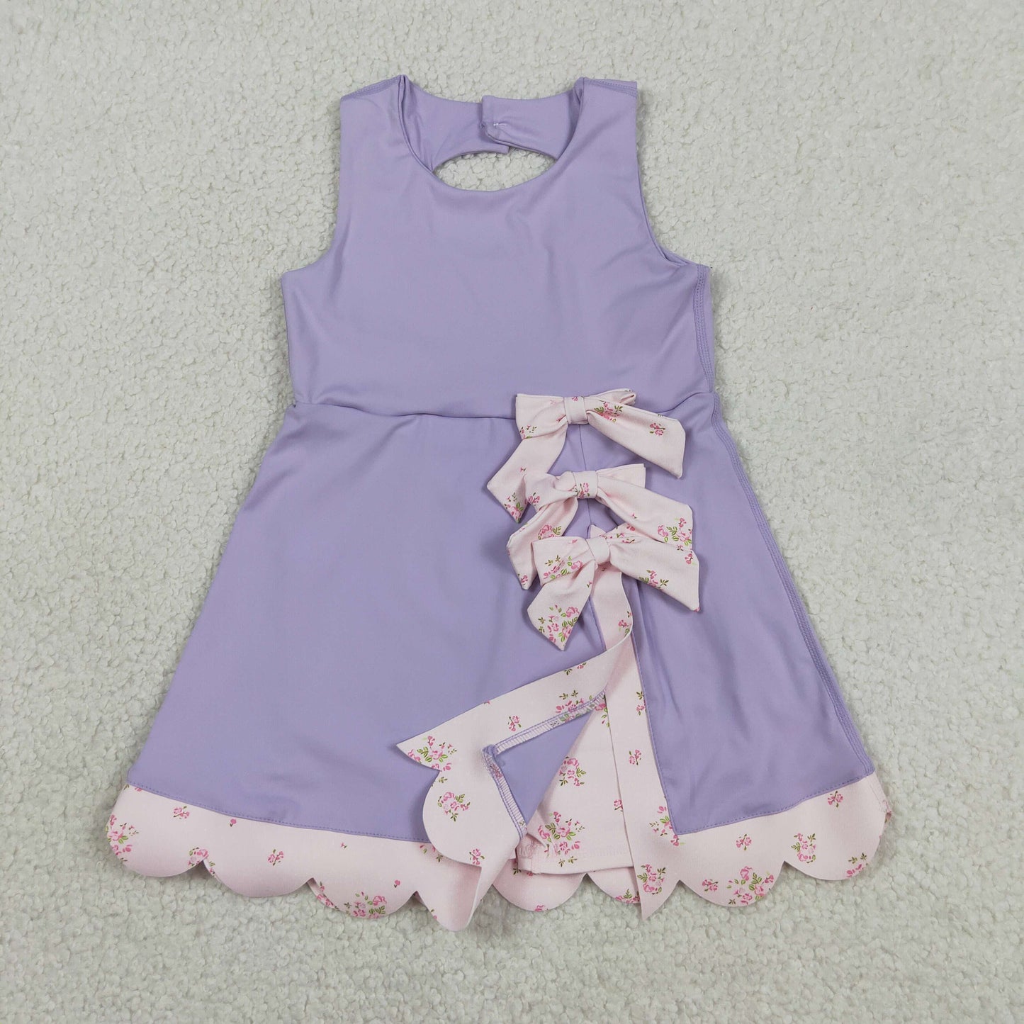 GSD3317 Bows Purple Sleeveless Yoga Dresses for Girls 202604 RTS