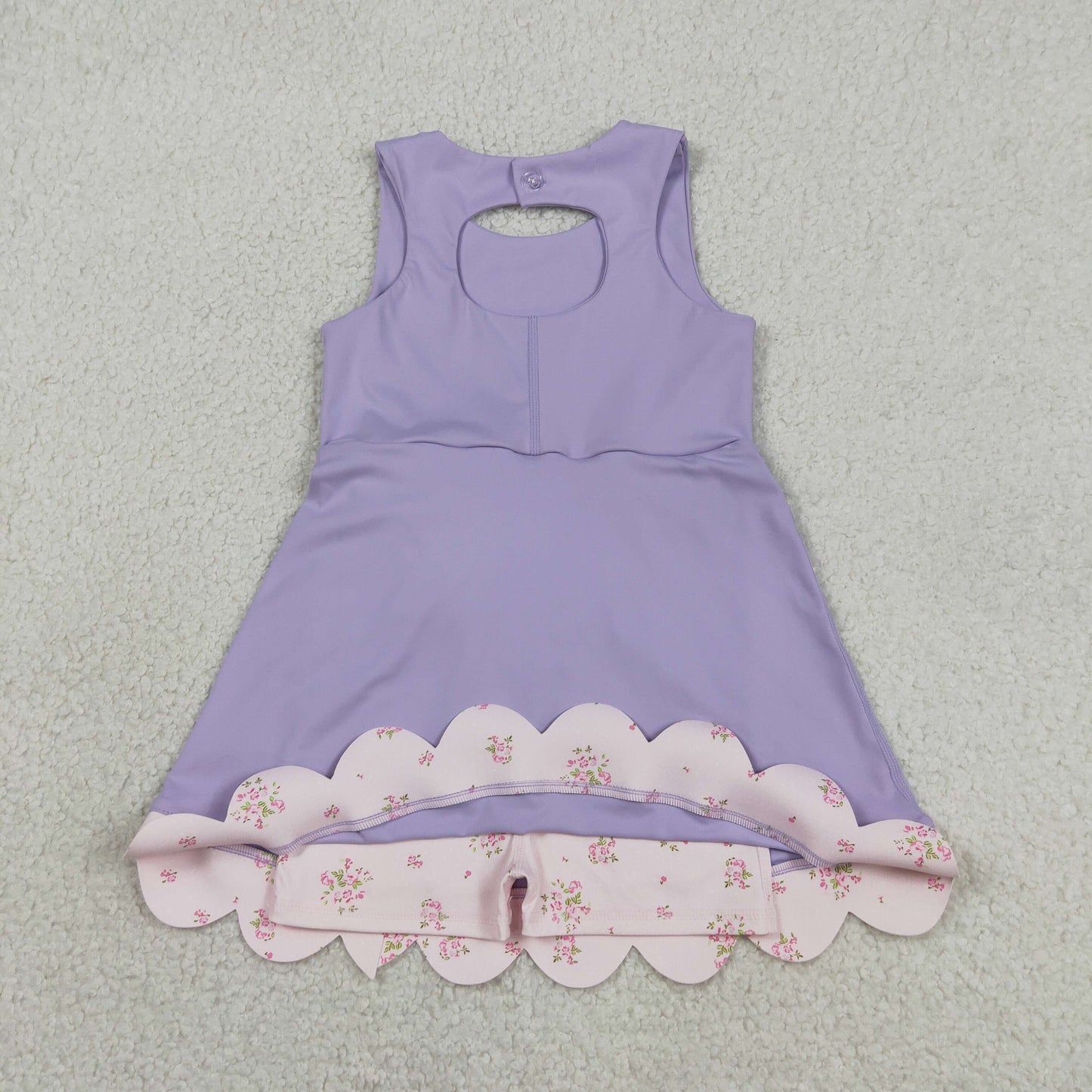 GSD3317 Bows Purple Sleeveless Yoga Dresses for Girls 202604 RTS