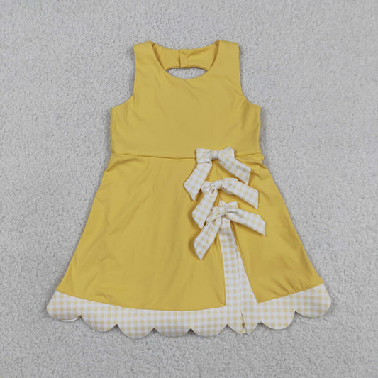 GSD3318 Bows Light Yellow Sleeveless Yoga Dresses for Girls 202605 RTS