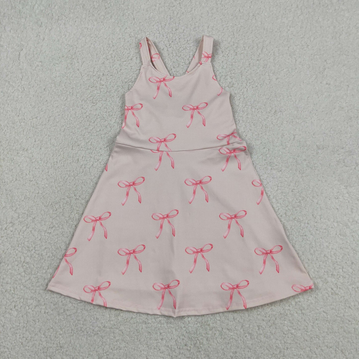 GSD3421 Pink Bows Yoga Sleeveless Dresses for Girls 202605 RTS