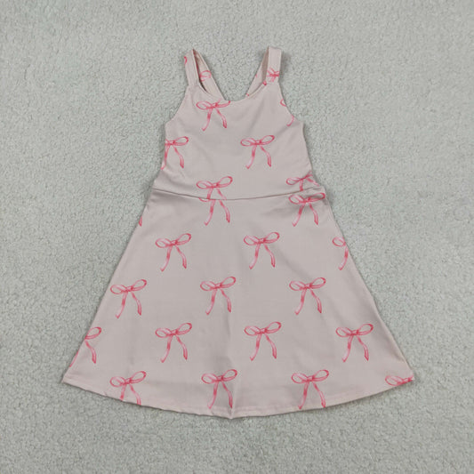 GSD3421 Pink Bows Yoga Sleeveless Dresses for Girls 202605 RTS