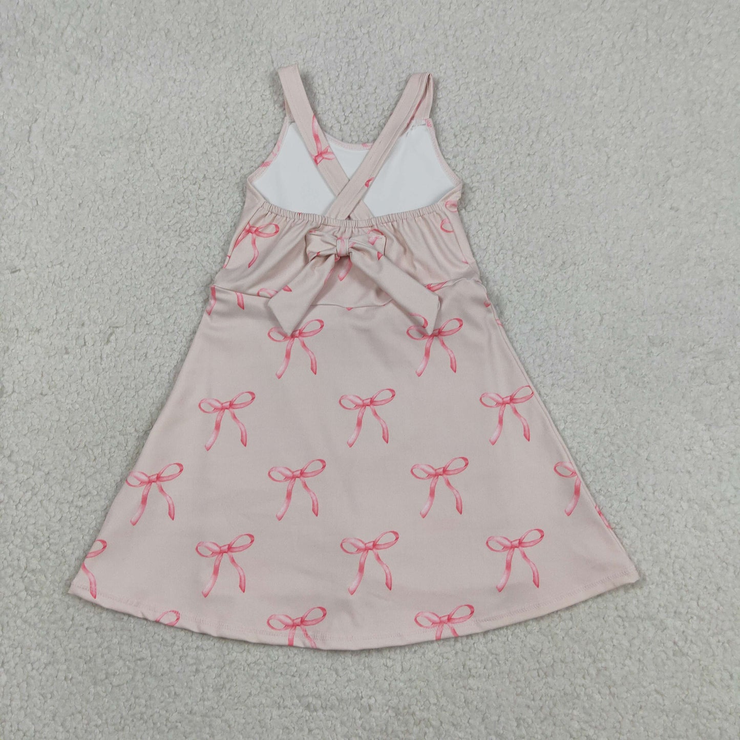 GSD3421 Pink Bows Yoga Sleeveless Dresses for Girls 202605 RTS