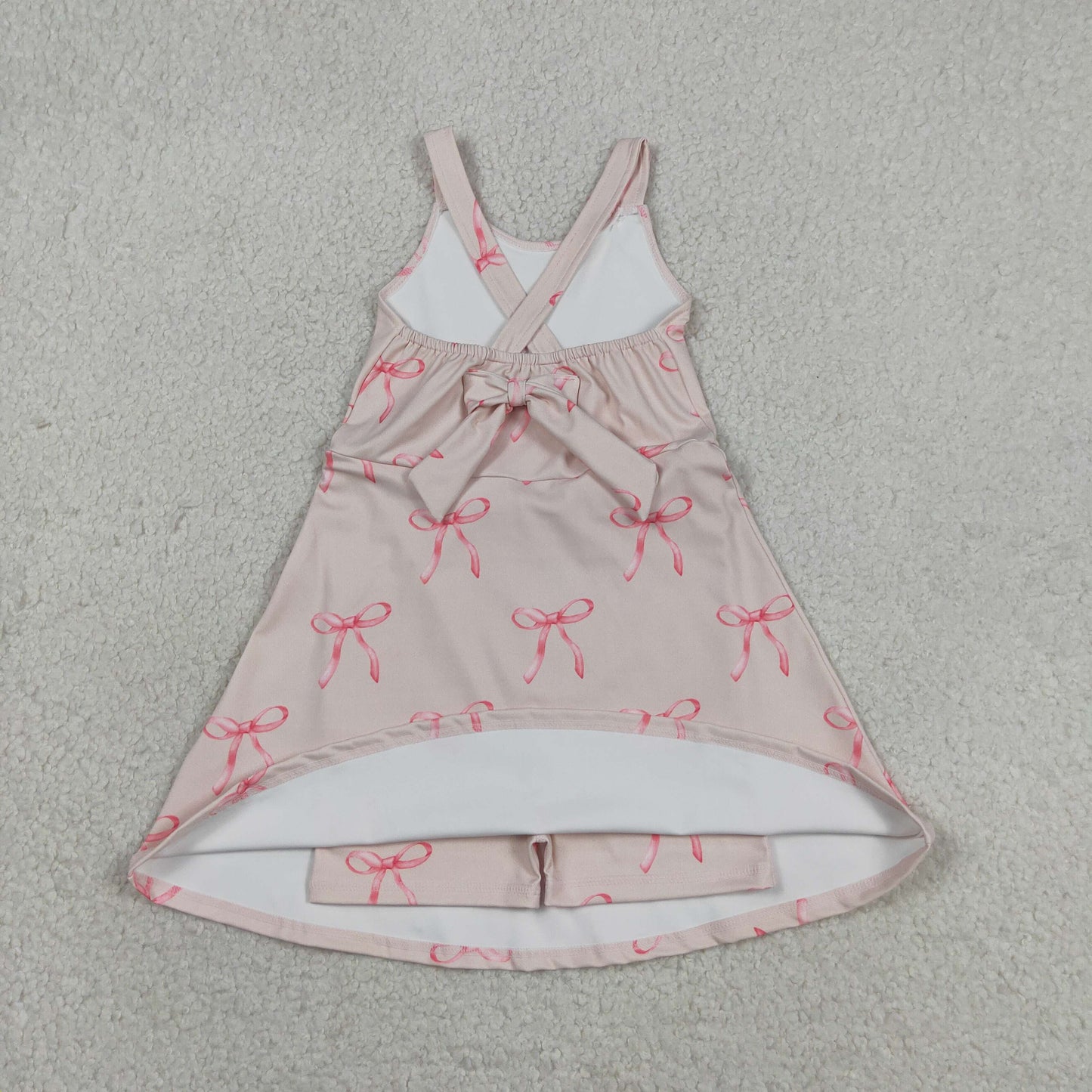 GSD3421 Pink Bows Yoga Sleeveless Dresses for Girls 202605 RTS
