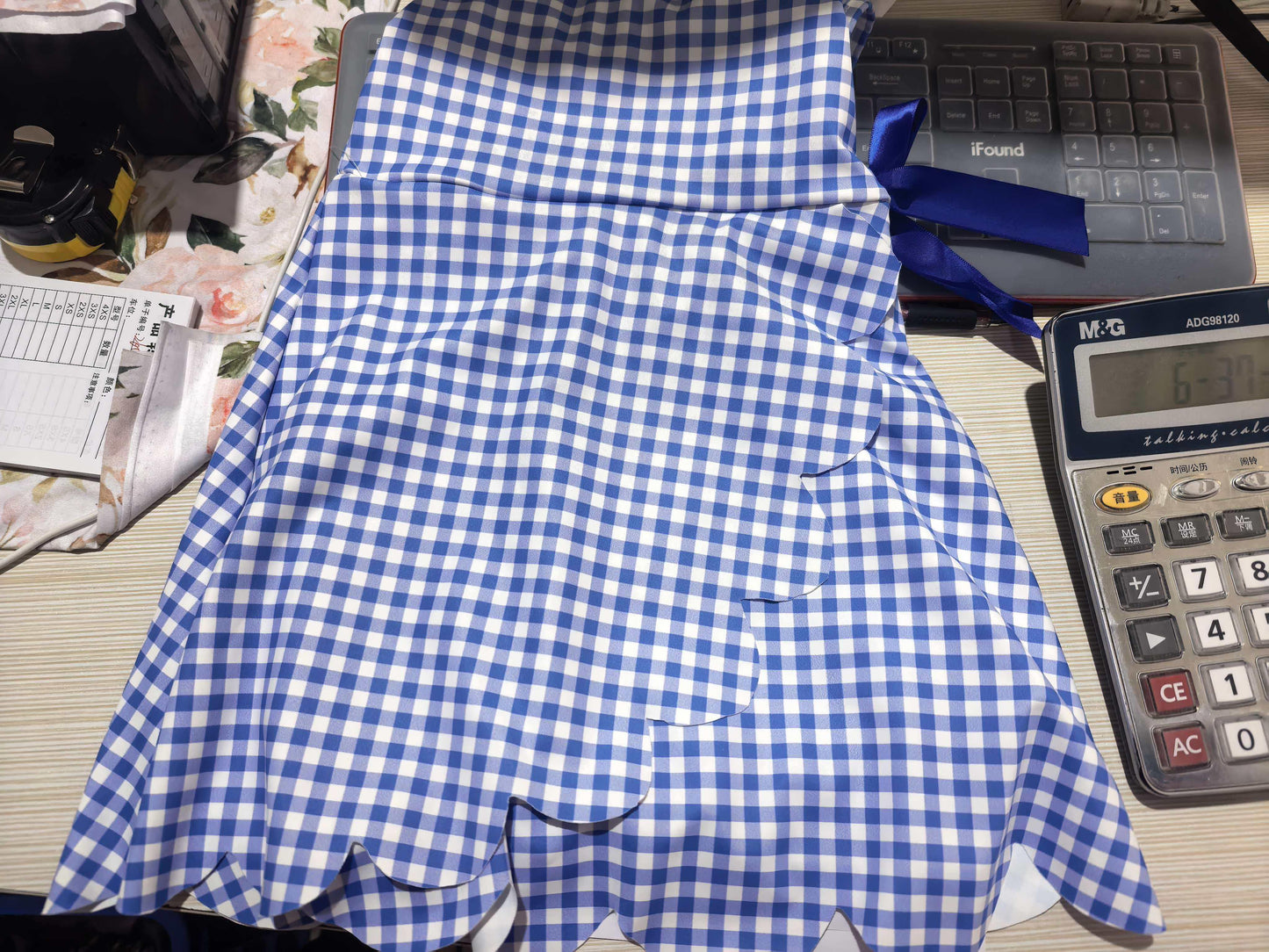 NO MOQ preorder GSD3427 Blue Plaid Ruffle Bow Yoga Sleeveless Dresses for Girls 202601