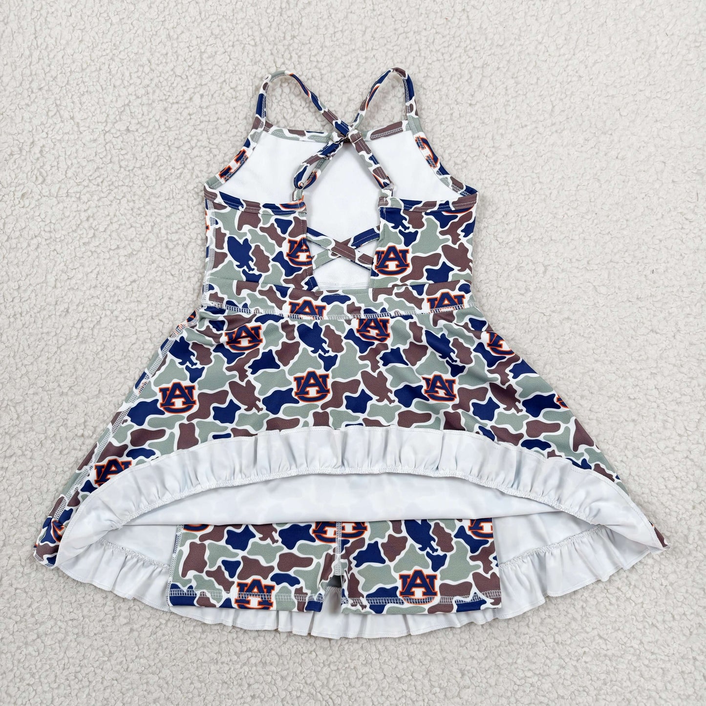 GSD3588 GO TEAM UA Green and Blue Camouflage Yoga Sleeveless Dresses for Girls 202606 RTS
