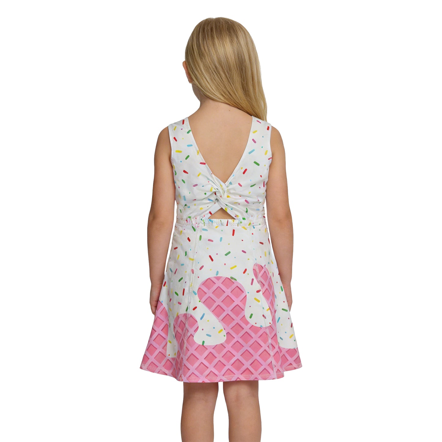 GSD3594 Waffle Ice Cream Drip Clothes Pink Yoga Sleeveless Dresses for Girls 202603 RTS