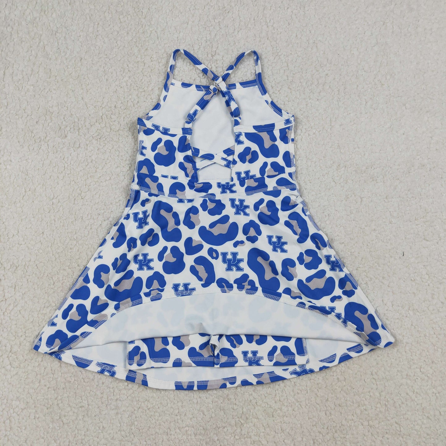GSD3630 Go Team UK Gray Blue Leopard Yoga Sleeveless Dresses for Girls 202603 RTS