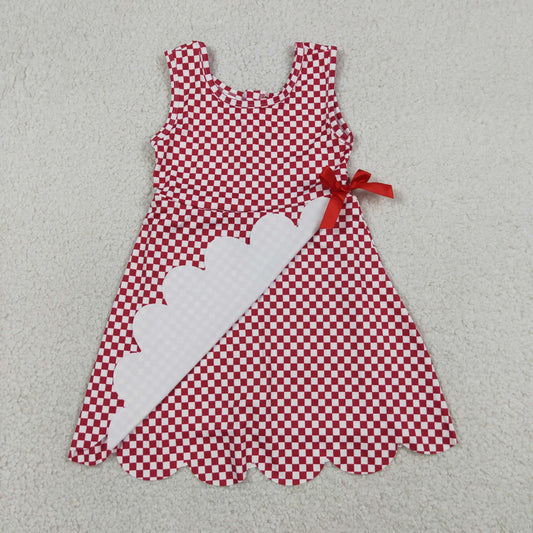 GSD3669 Red Plaid Ruffle Sleeveless Dresses for Girls 202605 RTS