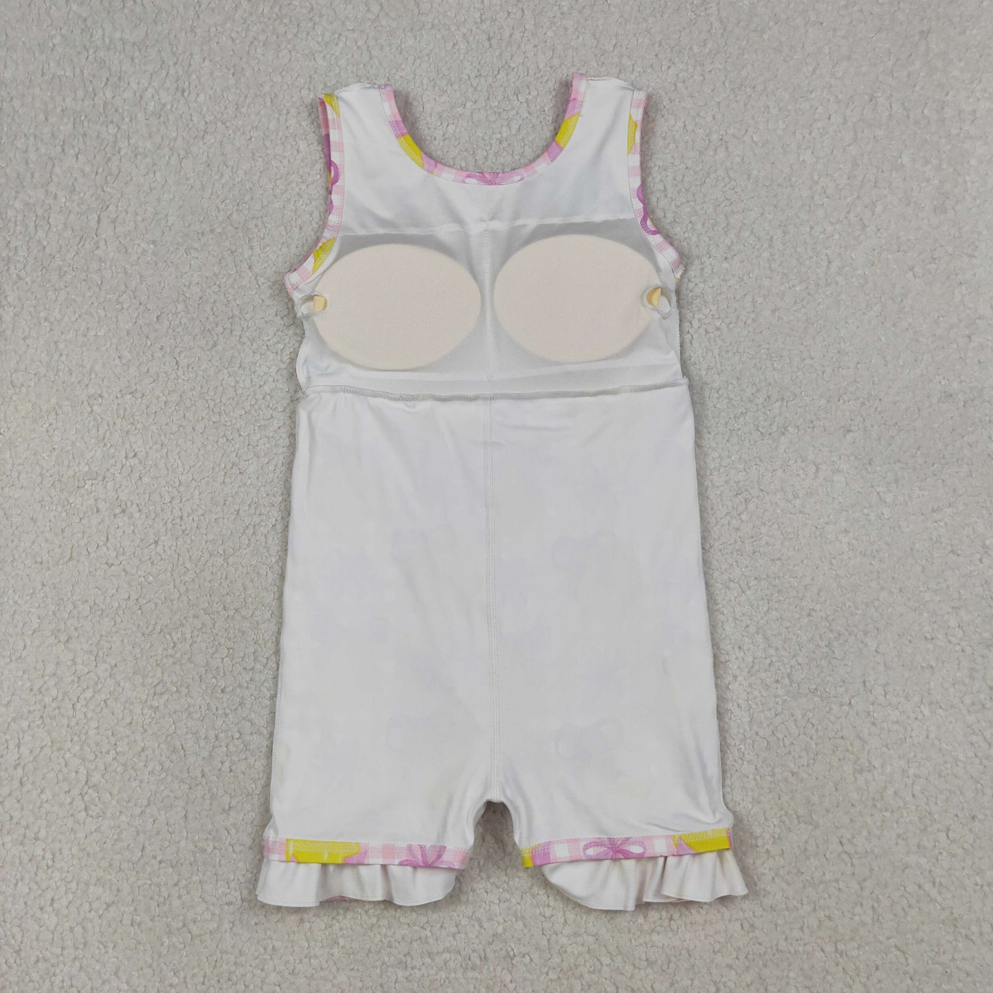 GSD3683 Lemon Pink Bows Plaid Ruffle Sleeveless Yoga Dresses for Girls 202603 RTS