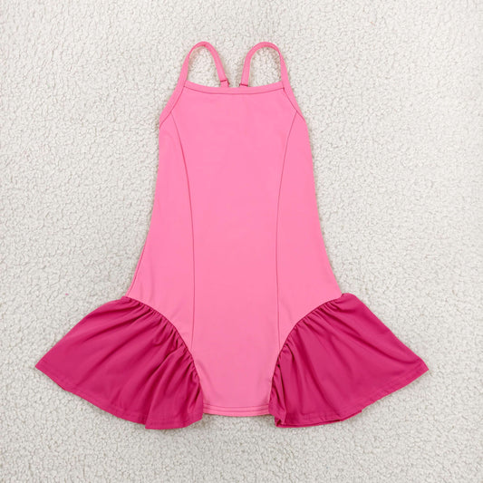 GSD3688 Pink Purple Patchwork Sleeveless Dresses for Girls 202606 RTS