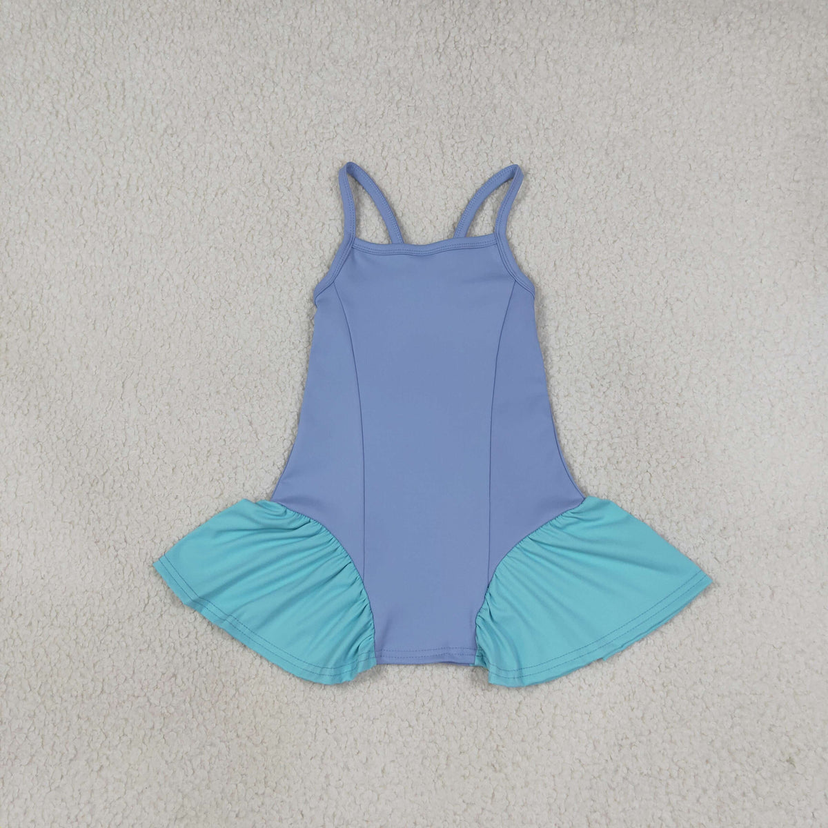 GSD3693 Solid Color Gray Blue Yoga Girl's Dress