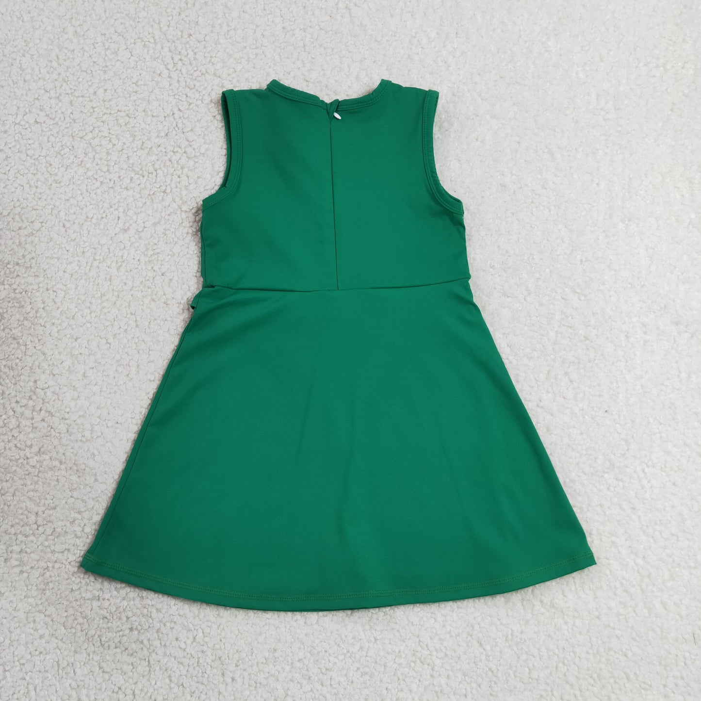 GSD3742 Solid Green Ruffle Sleeveless Yoga Dresses for Girls 202607 RTS