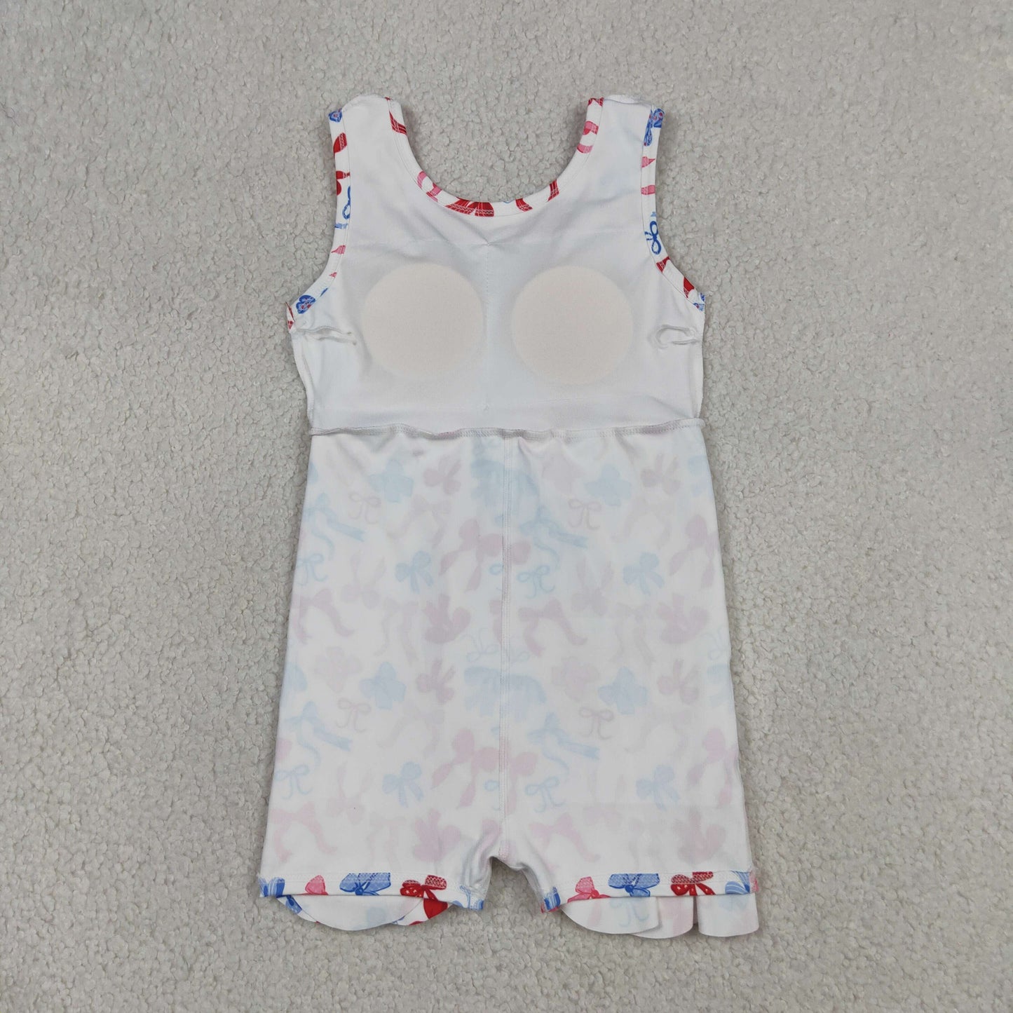GSD3809 4th of July Red Blue Star Bows Ruffle Sleeveless Yoga Dresses for Girls 202605 RTS