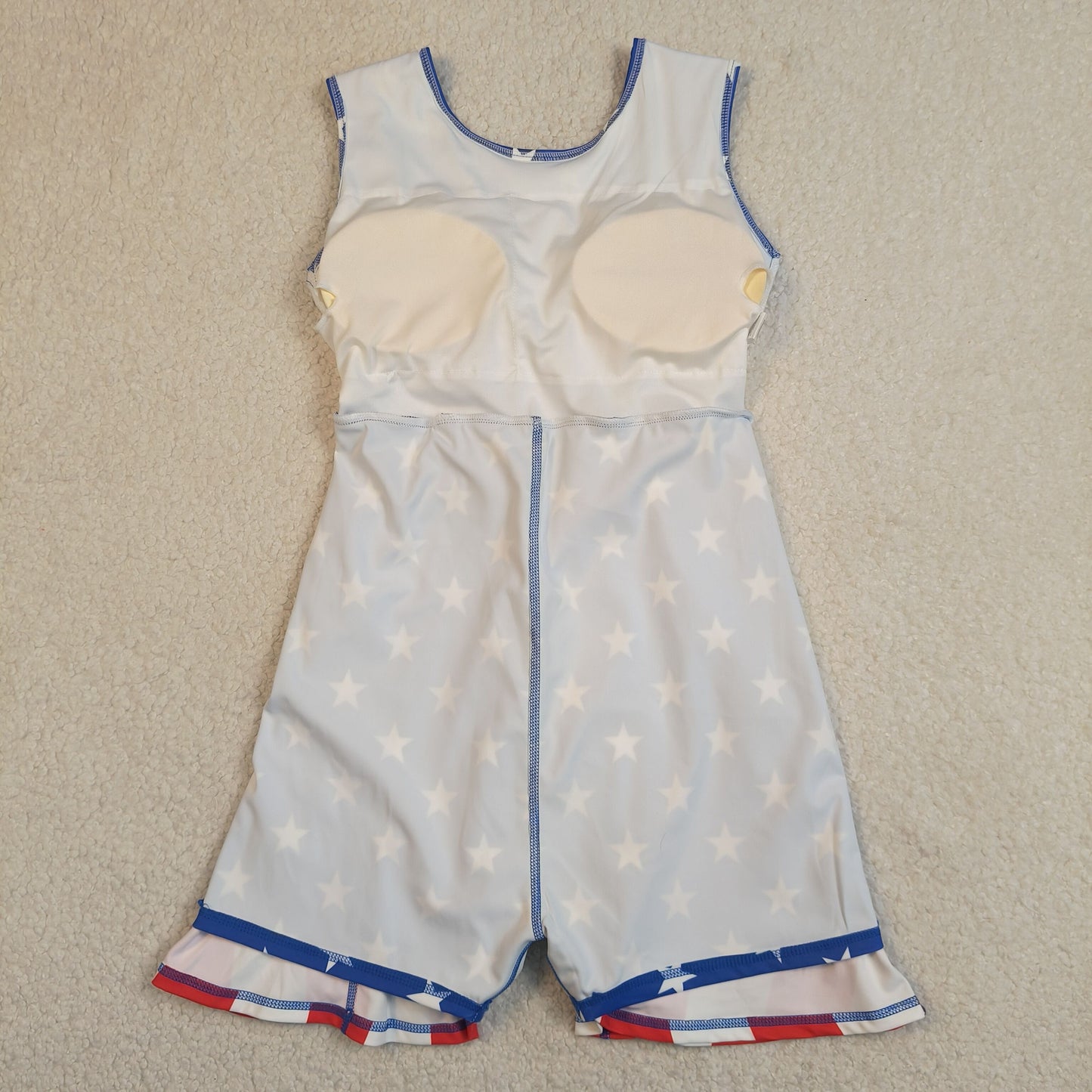 GSD3813 4th of July Star Stripe Blue Yoga Dresses for Girls 202604 RTS
