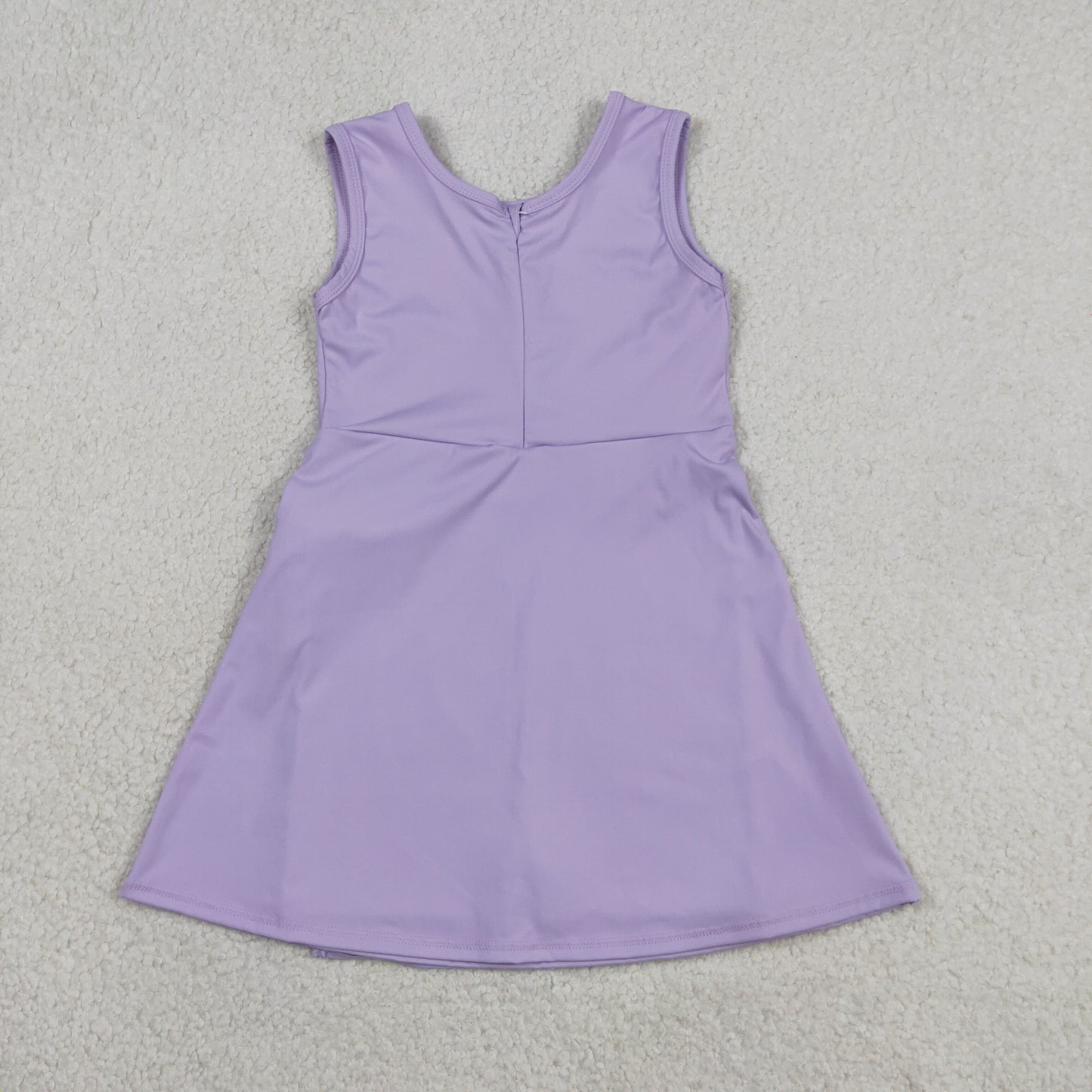 GSD3881 Solid Purple Bow Sleeveless Yoga Dresses for Girls 202605 RTS