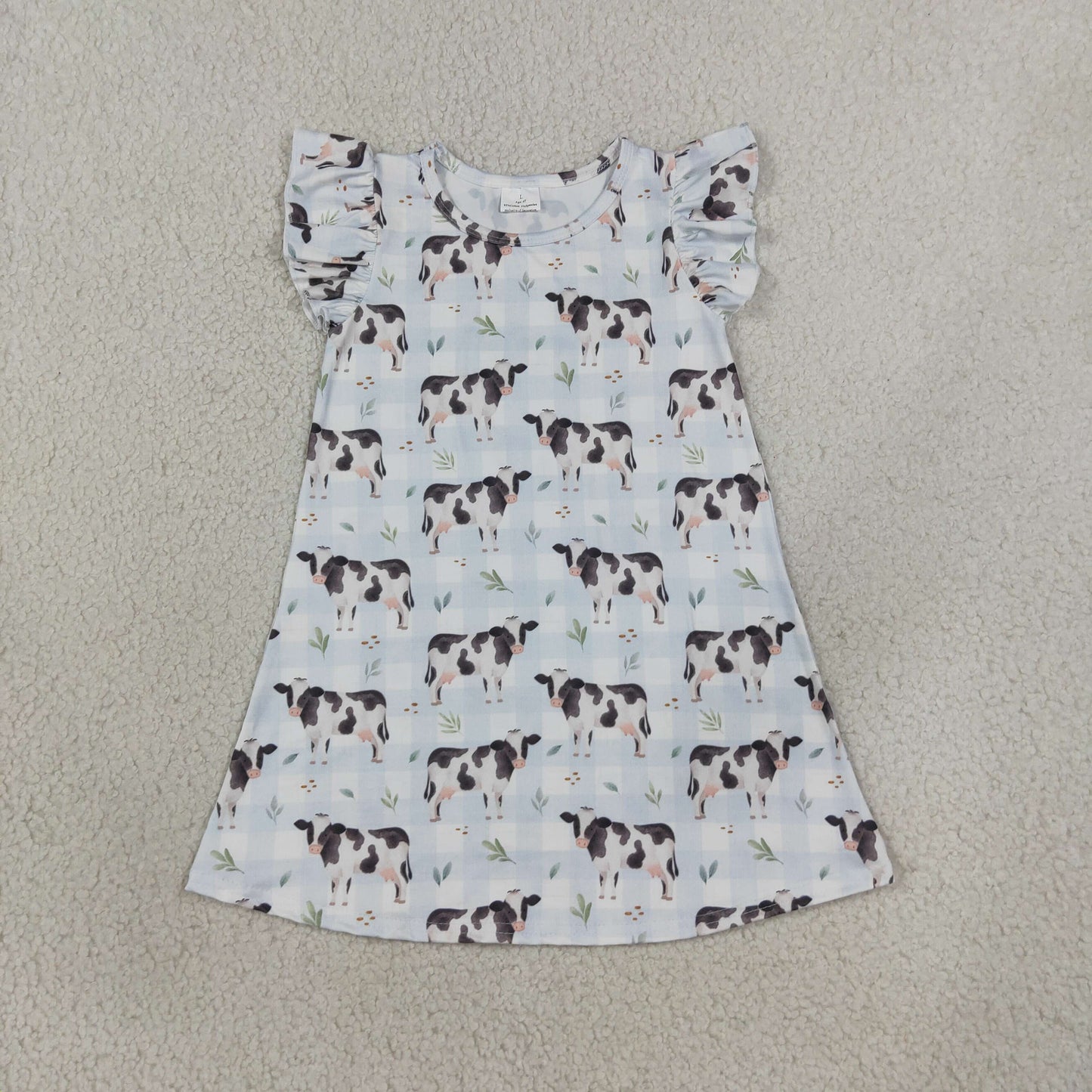 GSD3895 Farm Animals Cow Girl's Dress 202609 RTS
