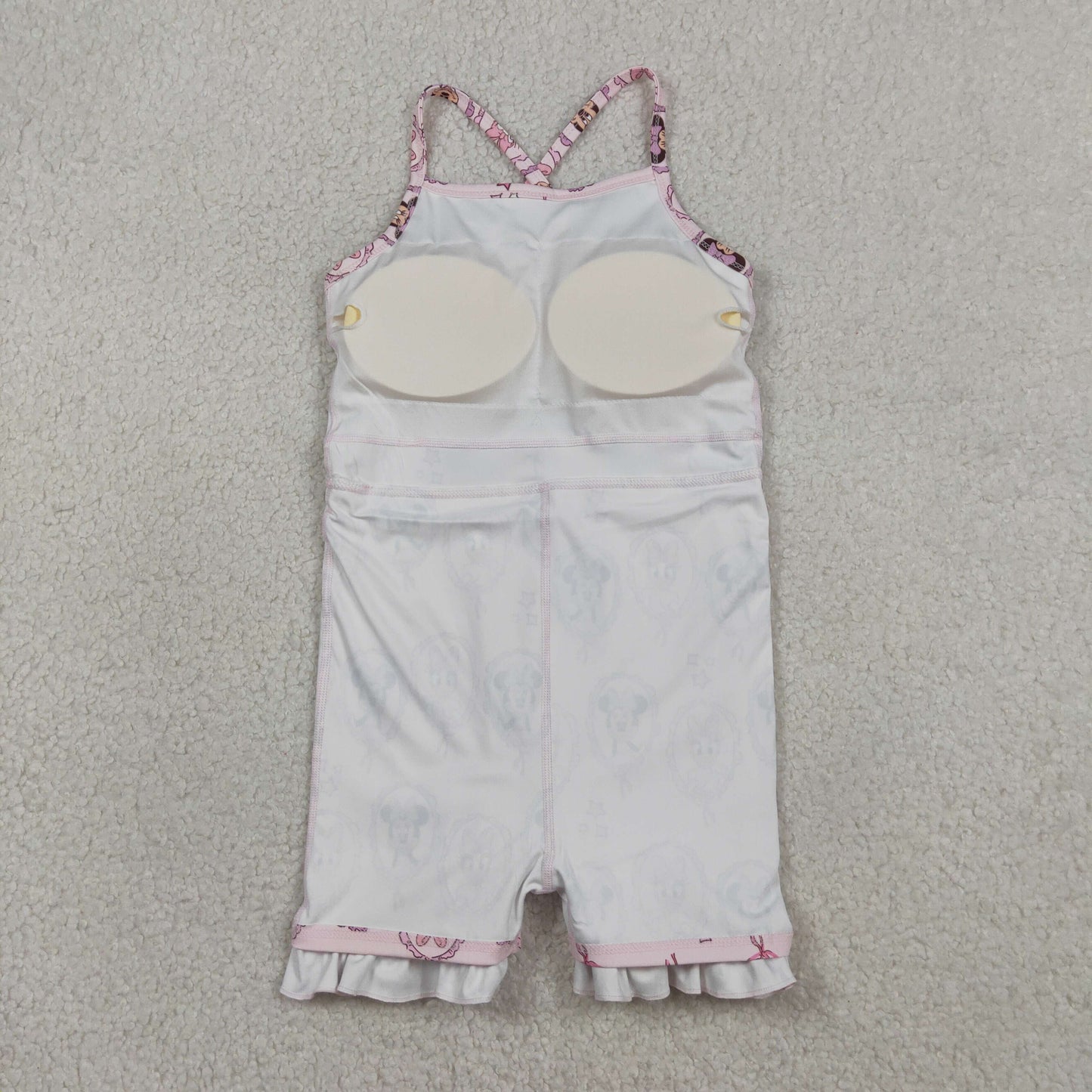 GSD3915 Cartoon Minnie Daisy Pink Ruffle Halter Yoga Dresses for Girls 202603 RTS